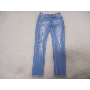 Blue Republic Jeans Womens 5 Light Wash Distressed Raw Hem Skinny Stretch Ankle